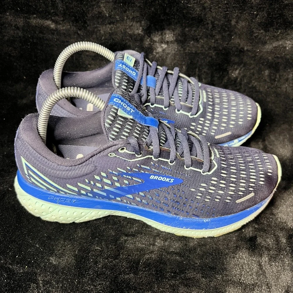 Brooks Ghost 13 1203381B459 Womens 9 Athletic Running Shoes Blue Lace Up Sneaker
